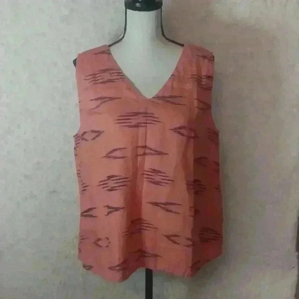 Dylan Women 100% Linen Sleeveless Top Size L